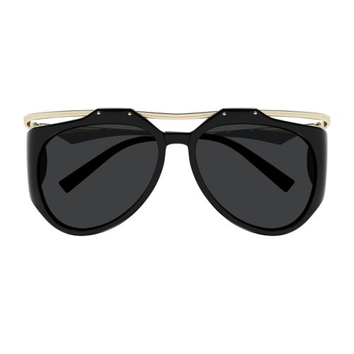 Saint Laurent Sl M137 Amelia Linea Monogram 001 Black Gold Black Sunglasses - Saint Laurent Eyewear - Modalova