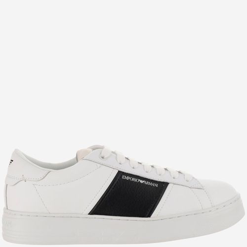 Leather Sneakers With Logo - Emporio Armani - Modalova