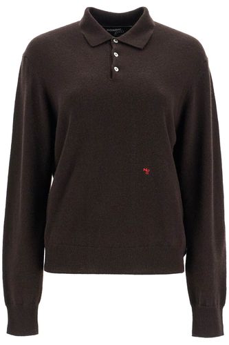 Brown Espresso Wool Polo With Embroidered Logo - HommeGirls - Modalova