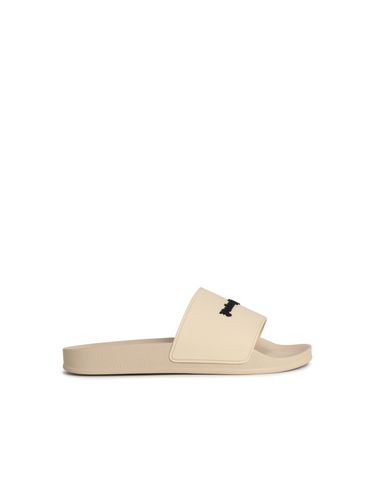 Palm Angels Beige Rubber Slippers - Palm Angels - Modalova