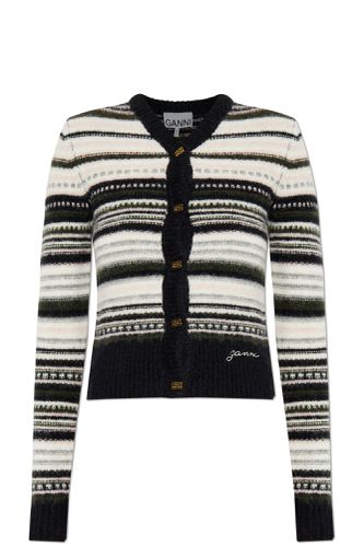 Ganni Cardigan With Stripe Pattern - Ganni - Modalova