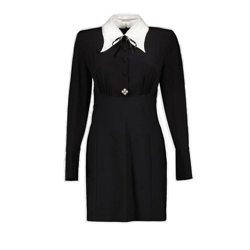 Pearl-detailed Long-sleeved Mini Dress - Versace - Modalova