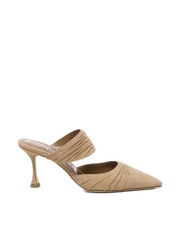 Circeamu Sabot In Suede - Manolo Blahnik - Modalova