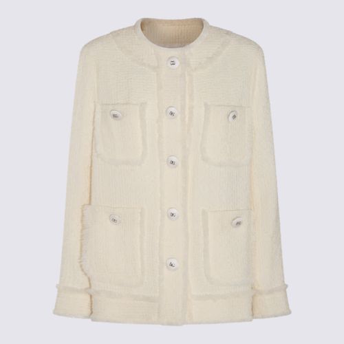 White Wool Casual Jacket - Dolce & Gabbana - Modalova