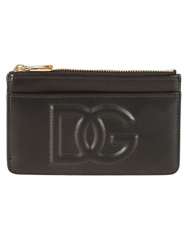 Dg Embossed Top Zip Card Holder - Dolce & Gabbana - Modalova