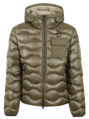 Patched Pocket Quilted Puffer Jacket - Blauer - Modalova