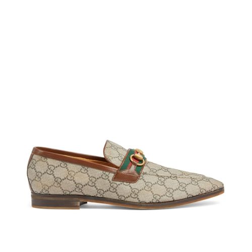 Gucci Leather Monogram Loafers - Gucci - Modalova