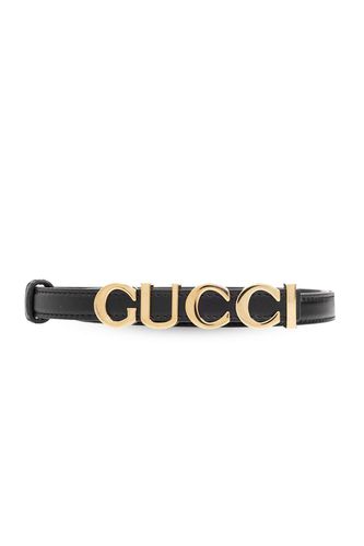 Logo Lettering Plaque Thin Belt - Gucci - Modalova