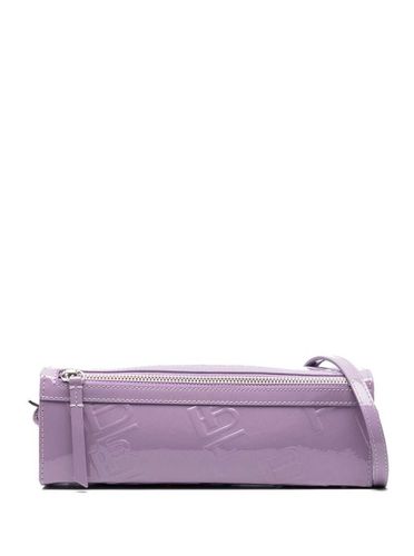 Karo Lilac Patent Shoulder Bag With Embossed Logo All-over In Leather Woman - BY FAR - Modalova