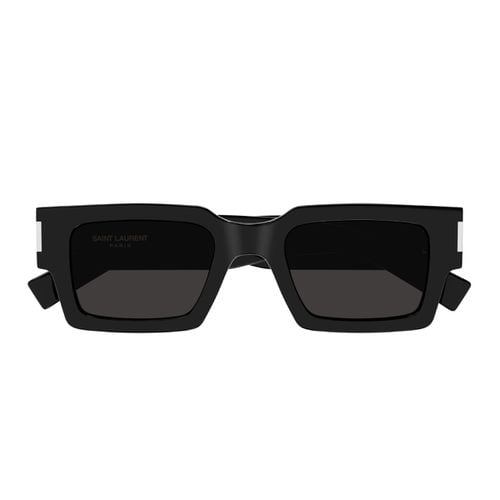 Saint Laurent Sl 572 Linea Corner Angle 001 Black Crystal Grey Sunglasses - Saint Laurent Eyewear - Modalova