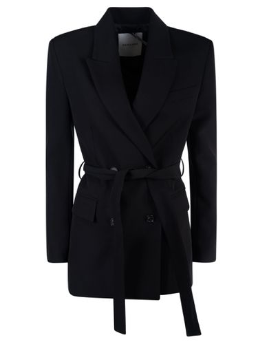 Double-breasted Belt-tied Waist Blazer - Ermanno Firenze - Modalova