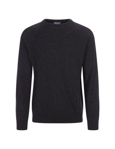 Anthracite Cashmere Crew-neck Pullover - Fedeli - Modalova