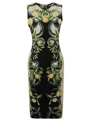 Lemon Snake Printed Sleeveless Dress - Roberto Cavalli - Modalova