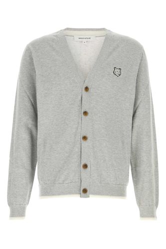 Melange Grey Cotton Cardigan - Maison Kitsuné - Modalova