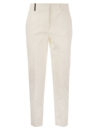 Iconic Fit Trousers In Comfort Cotton Satin - Peserico - Modalova