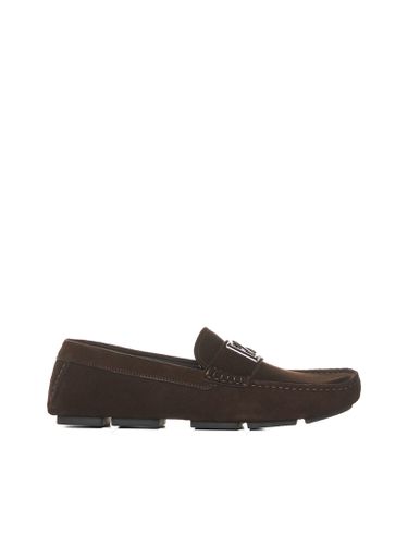 Suede Loafers With Logo - Dolce & Gabbana - Modalova