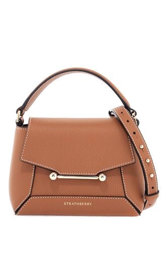 Brown Leather Nano Mosaic Crossbody Bag With Gold Button - Strathberry - Modalova