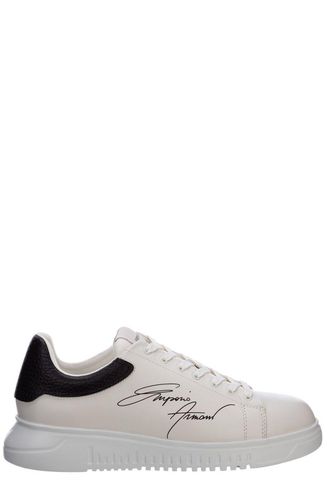 Signature Logo-printed Low-top Sneakers - Emporio Armani - Modalova