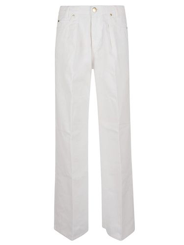 High-waist Wide-leg Pleat-detailed Jeans - Pinko - Modalova