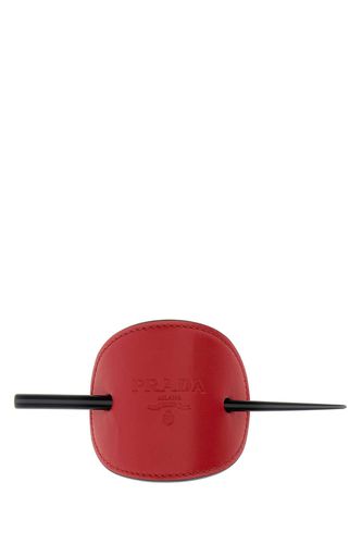 Prada Red Leather Hair Clip - Prada - Modalova