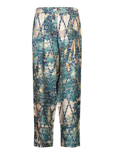 Turquoise Patterned Silk Trousers - Pierre-Louis Mascia - Modalova