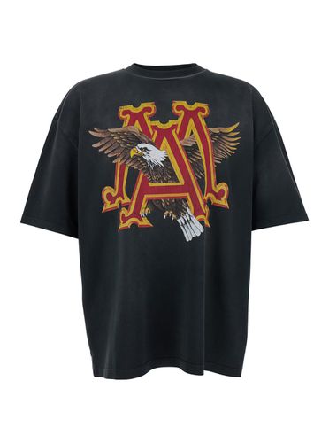 Ma Eagle Crewneck T-shirt With Maxi Logo Print On The Front And Maxi Logo Lettering On The Rear In Cotton Man - AMIRI - Modalova