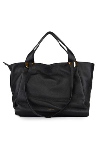 Oliver Medium Bag In Black Leather - Coccinelle - Modalova