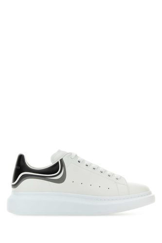 White Leather Sneakers With Multicolor Leather Heel - Alexander McQueen - Modalova