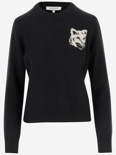 Wool Sweater With Logo - Maison Kitsuné - Modalova