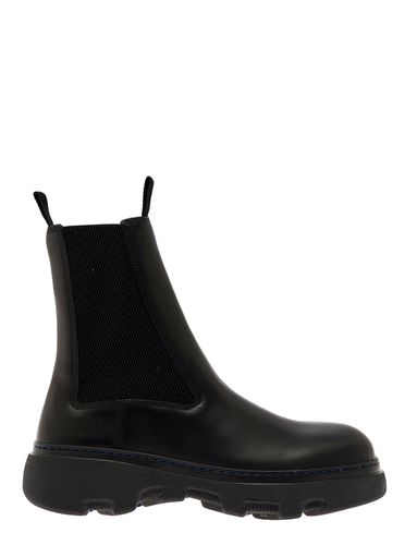 Slip-on Chelsea Boots With Contrasting Stitching In Leather Man - Burberry - Modalova