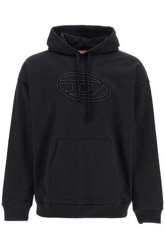 Black Cotton Hoodie With Embossed Logo - Diesel - Modalova