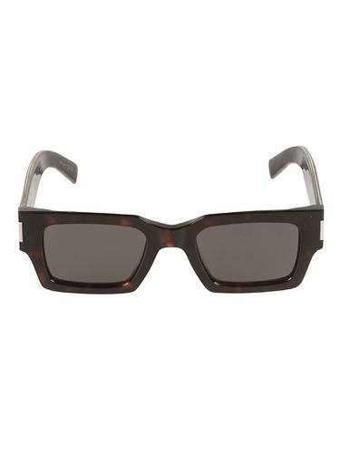 Rectangular Frame Flame Effect Sunglasses - Saint Laurent Eyewear - Modalova