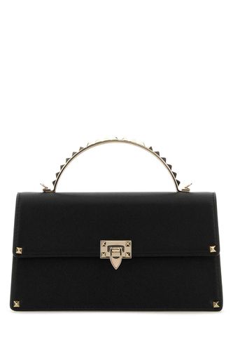 Black Leather Rockstud Handbag - Valentino Garavani - Modalova