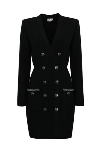 Robe Manteau Dress In Boucle Wool - Elisabetta Franchi - Modalova