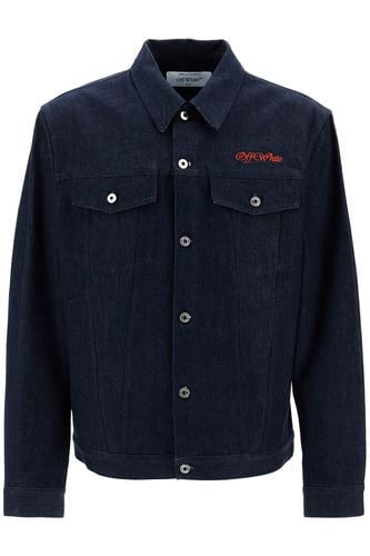 Denim Shirt Jacket With Button Closure - Off-White - Modalova