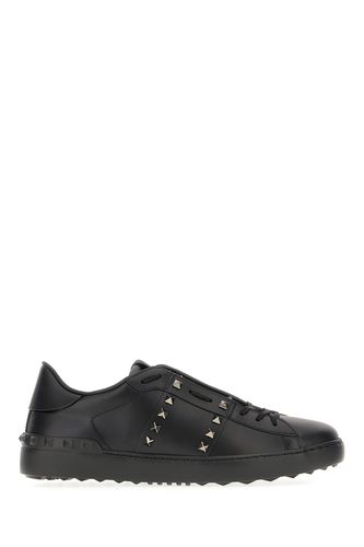 Black Leather Rockstud Sneakers - Valentino Garavani - Modalova