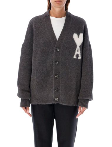 Paris De Coeur Logo Intarsia-knit V-neck Cardigan - Ami Alexandre Mattiussi - Modalova