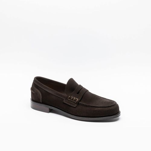 Bitter Chocolate Suede Penny Loafer - Cheaney - Modalova