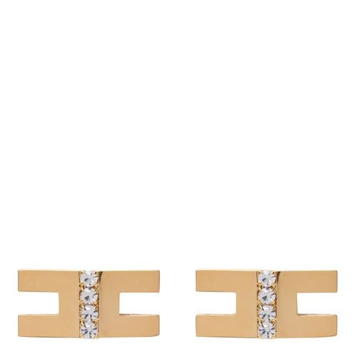 Logo Strass Trilogy Earrings - Elisabetta Franchi - Modalova