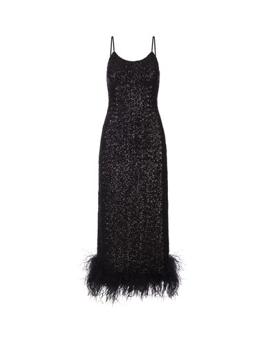 Sequined Petticoat Dress With Feathers - Oseree - Modalova