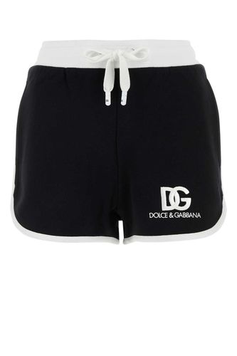 Black Cotton Blend Shorts - Dolce & Gabbana - Modalova