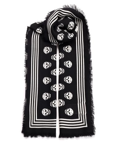 White/ biker Skull Scarf - Alexander McQueen - Modalova