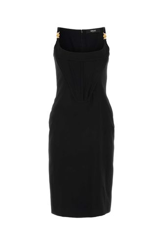 Versace Black Stretch Viscose Dress - Versace - Modalova