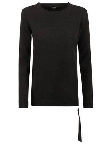 Side Slit Bow Detail Round Neck Sweater - Dondup - Modalova