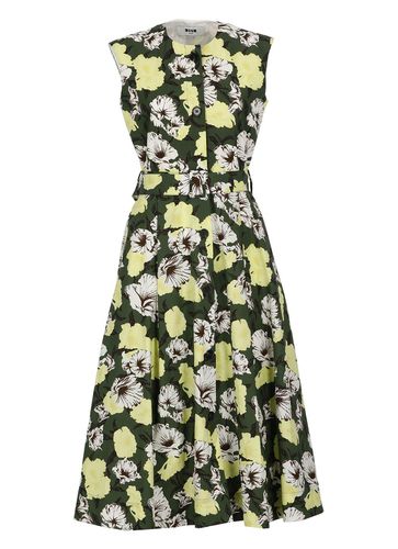 MSGM Floral Print Button-up Dress - MSGM - Modalova