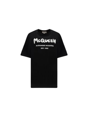 Graffito Logo Print T-shirt - Alexander McQueen - Modalova