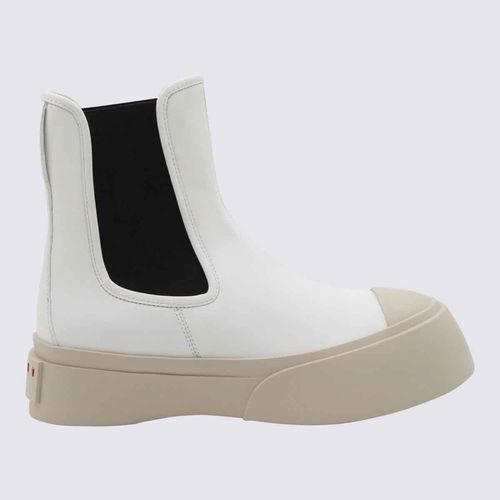 Marni White Leather Pablo Boots - Marni - Modalova