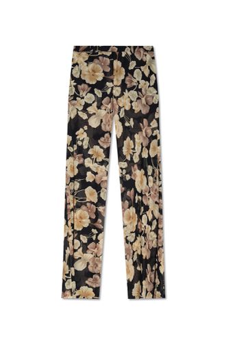 Floral Silk Georgette Flared Pants - Saint Laurent - Modalova