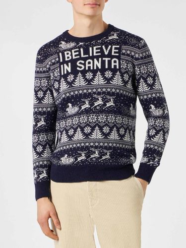 Man Sweater With I Believe In Santa Lettering - MC2 Saint Barth - Modalova