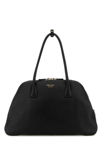 Black Leather Medium Shopping Bag - Prada - Modalova